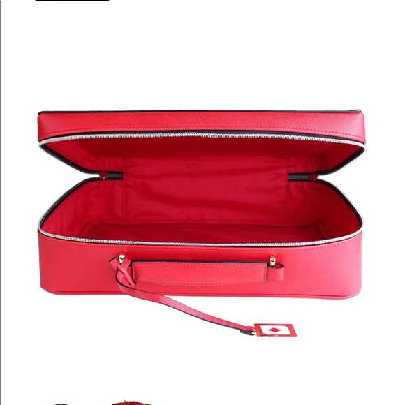 Estee Lauder Red Playing Cards Symbols Cosmetic Makeup Case Travel Bag - Picture 3 of 6